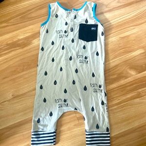 Rags to Raches 3/4 Rain or shine onesie